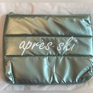 Metallic Seafoam Green Zippered Puffer Clutch